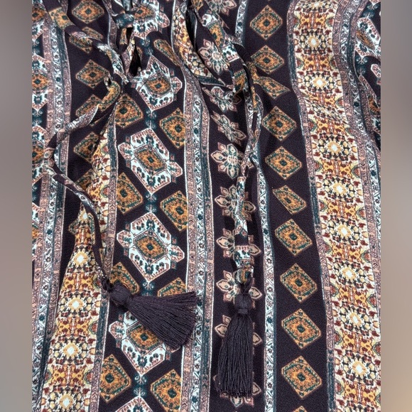 Show Me Your MuMu Lightning Bird Tunic Floral Boho Striped Lace Up Mini Dress M - Picture 5 of 16